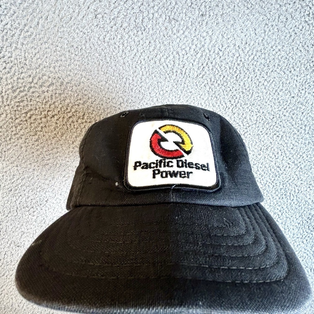 Vintage Pacific Power Diesel Linen Hat Snap Back USA 70s 80s Made In Korea